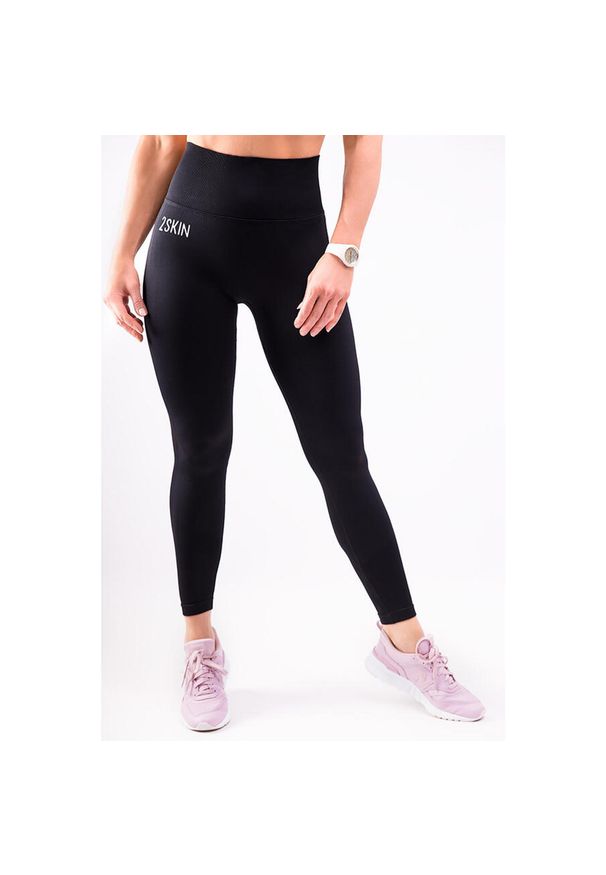 2SkIN - Legginsy bezszwowe push up czarne Lift. Kolor: czarny. Materiał: nylon. Sport: fitness