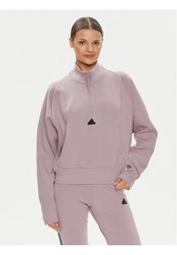 Adidas - adidas Bluza Z.N.E. IS3899 Fioletowy Loose Fit. Kolor: fioletowy. Materiał: syntetyk, bawełna #1