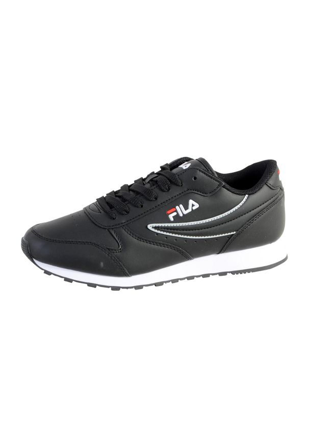 Trenerzy Fila Orbit Low. Zapięcie: sznurówki. Kolor: czarny, szary, wielokolorowy. Materiał: materiał, skóra, syntetyk. Szerokość cholewki: normalna. Sport: turystyka piesza
