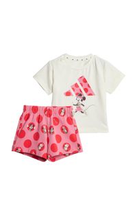 Zestaw Adidas Disney Minnie Mouse T-Shirt. Okazja: na uczelnię. Kolor: czerwony, biały, różowy, wielokolorowy. Materiał: dresówka. Wzór: motyw z bajki. Styl: młodzieżowy
