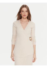 Kontatto Kardigan 3M0954C Écru Slim Fit. Materiał: syntetyk