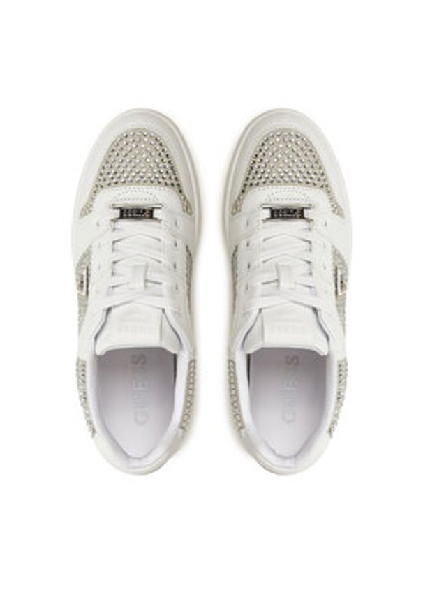 Guess Sneakersy Naresa2 FLFNRS ELE12 Biały. Kolor: biały. Materiał: skóra