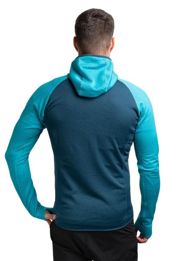 MOUNTAIN EQUIPMENT - Bluza trekkingowa męska Eclipse Hooded. Kolor: niebieski, zielony, wielokolorowy