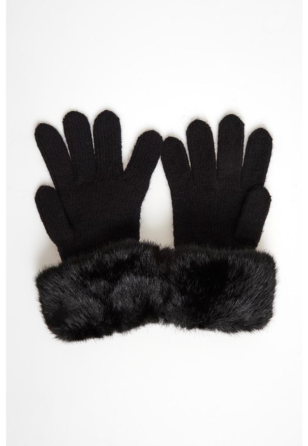 Liu Jo - Rękawiczki damskie z futerkiem LIU JO. Materiał: futro