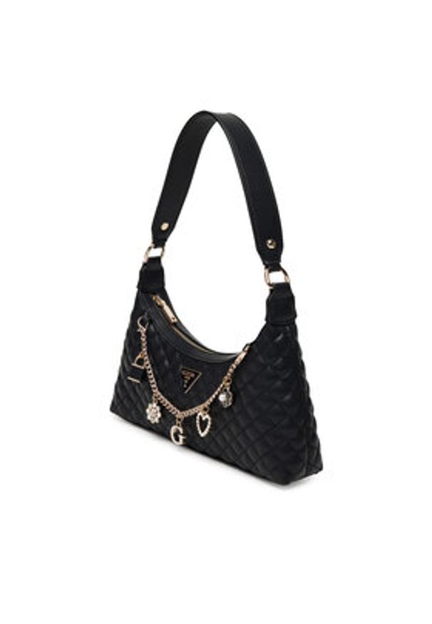 Guess Torebka Everlee HWEG86 79180 Czarny. Kolor: czarny. Materiał: skórzane