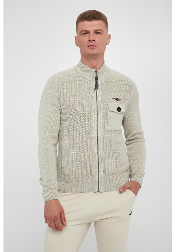 Aeronautica Militare - Sweter męski zapinany na zamek AERONAUTICA MILITARE