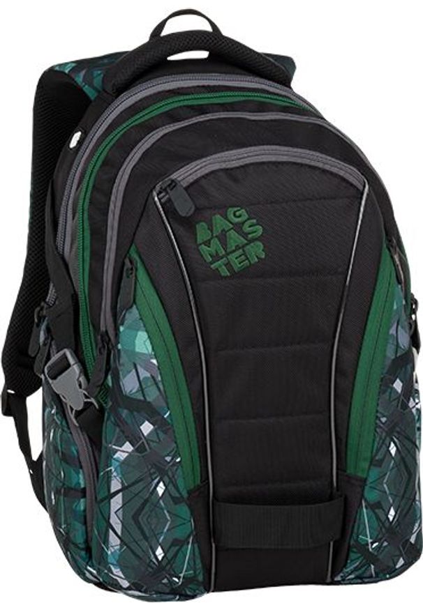 BAGMASTER Plecak Młodzieżowy trzykomorowy Bagmaster Bag 9 E Green/gray/black. Styl: młodzieżowy