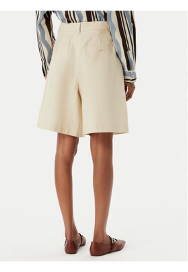 Weekend Max Mara Bermudy Ecuba 2515141032 Écru Regular Fit. Kolor: kremowy. Materiał: bawełna