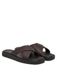 Calvin Klein Klapki Sq Molded Sandal Xcross Lth HM0HM02235 Brązowy. Kolor: brązowy. Materiał: skóra #3