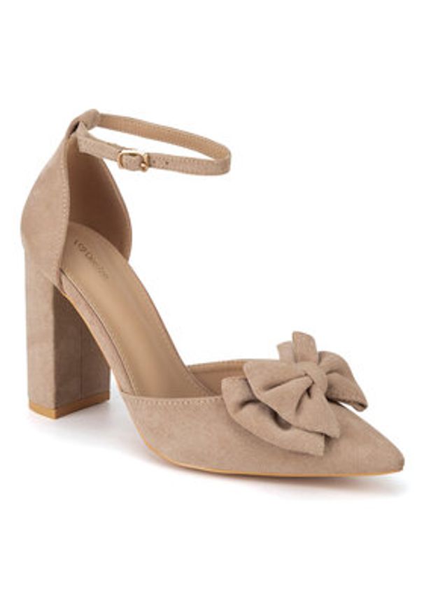 DeeZee Czółenka WS1001-01 Beżowy. Kolor: beżowy. Materiał: materiał