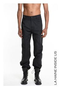 La Haine Inside Us Spodnie | 3Z M1203 | Mężczyzna | Czarny. Kolor: czarny. Materiał: bawełna, poliester. Długość: długie. Wzór: moro, aplikacja. Styl: militarny #10
