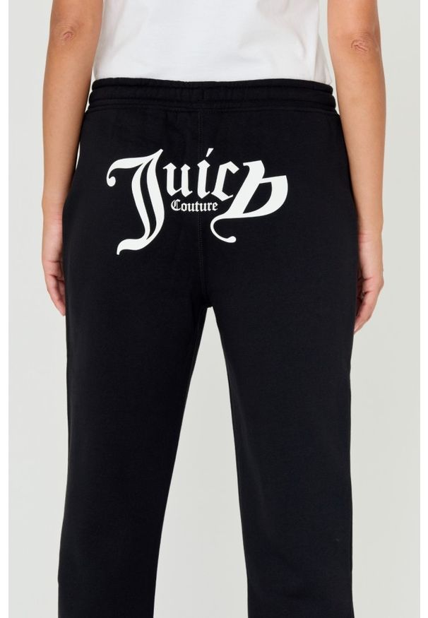 Juicy Couture - JUICY COUTURE Czarne damskie spodnie Sora, Rozmiar S. Kolor: czarny. Materiał: bawełna, guma