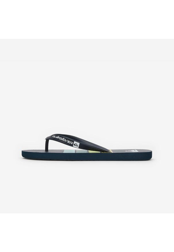 Japonki męskie Quiksilver Ocean Explorer. Okazja: na plażę. Kolor: niebieski. Materiał: kauczuk, syntetyk. Styl: sportowy