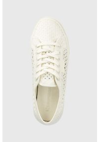 Superga tenisówki damskie kolor biały. Nosek buta: okrągły. Zapięcie: sznurówki. Kolor: biały. Materiał: guma. Obcas: na platformie #3