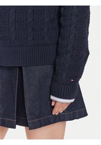 Tommy Jeans Kardigan Cable DW0DW21681 Granatowy Relaxed Fit. Kolor: niebieski. Materiał: bawełna #3