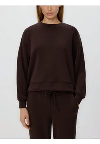 Reserved - Bluza z modalem - ciemnobrązowy. Kolor: brązowy. Materiał: dzianina #1