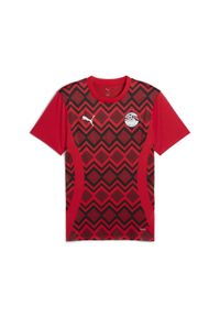 Puma - Męska koszulka przedmeczowa Egipt PUMA Red Black. Kolor: czarny, czerwony, wielokolorowy. Sport: piłka nożna