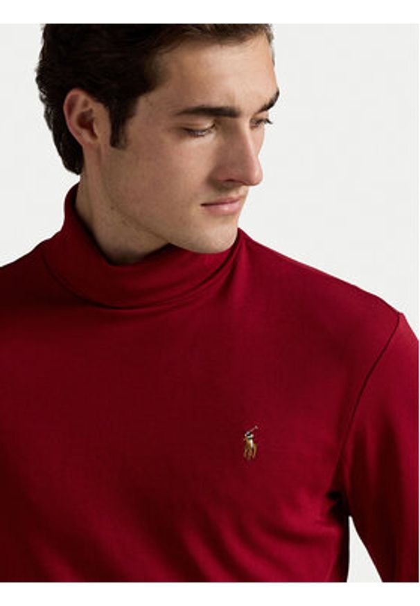 Polo Ralph Lauren Golf 710760126013 Bordowy Regular Fit. Typ kołnierza: golf, polo. Kolor: czerwony. Materiał: bawełna
