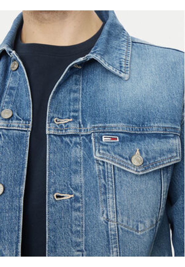 Tommy Jeans Kurtka jeansowa Ryan DM0DM21860 Niebieski Regular Fit. Kolor: niebieski. Materiał: bawełna