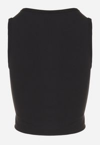 Born2be - Czarny Krótki Tank Top z Prążkowanej Tkaniny Nevallia. Okazja: na co dzień. Kolor: czarny. Materiał: tkanina, prążkowany. Długość: krótkie. Styl: klasyczny, elegancki, casual #7