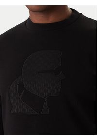 Karl Lagerfeld - KARL LAGERFELD Bluza 705027 561910 Czarny Regular Fit. Typ kołnierza: dekolt w karo. Kolor: czarny. Materiał: bawełna #4