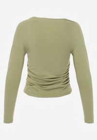 Renee - Zielona Marszczona Bluzka z Wiskozą i Bawełną Trihal. Okazja: na co dzień. Kolor: zielony. Materiał: wiskoza, bawełna. Styl: casual #8