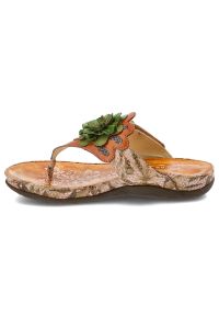 Pomarańczowe Japonki Laura Vita Modne Obuwie Damskie. Kolor: pomarańczowy. Materiał: skóra. Sezon: lato