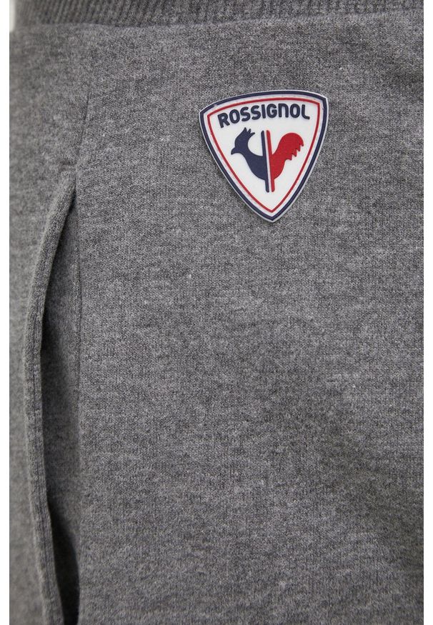 Rossignol spodnie dresowe bawełniane męskie kolor szary gładkie. Kolor: szary. Materiał: bawełna, dresówka. Wzór: gładki