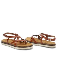 Brązowe Sandały Yokono Wygodne Skórzane Buty. Zapięcie: sprzączka. Kolor: brązowy. Materiał: skóra. Wzór: aplikacja. Sezon: lato #4
