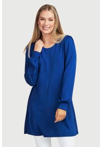 Cellbes - Jednokolorowa tunika z dżerseju. Kolor: niebieski. Materiał: jersey. Długość rękawa: długi rękaw. Długość: długie