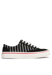 Tommy Jeans Tenisówki Skate Canvas Stripes EM0EM01153 Czarny. Kolor: czarny. Materiał: materiał #1