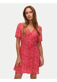 Vero Moda Sukienka letnia Alba 10292845 Czerwony Regular Fit. Kolor: czerwony. Materiał: wiskoza. Sezon: lato