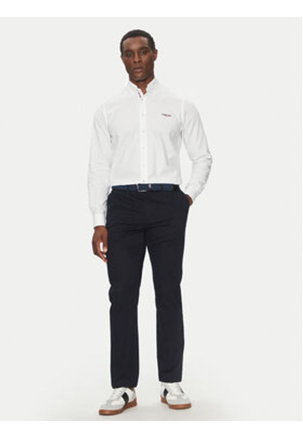 Hechter Paris Koszula 60223 151620 Biały Modern Fit. Kolor: biały. Materiał: bawełna