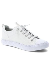 Big-Star - Trampki damskie Big Star, tekstylna cholewka sznurowany fason klasyczna biała gumowa podeszwa minimalistyczny design, białe, TT274388. Zapięcie: sznurówki. Kolor: biały. Materiał: guma. Szerokość cholewki: normalna. Styl: klasyczny #1