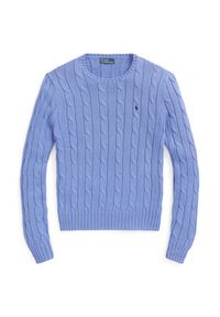 Polo Ralph Lauren Sweter 211891640003 Niebieski Regular Fit. Typ kołnierza: polo. Kolor: niebieski. Materiał: bawełna #4