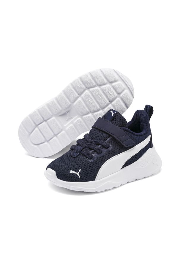 Puma - Buty sportowe Anzarun Lite dla małych dzieci PUMA Peacoat White Blue. Kolor: biały. Szerokość cholewki: normalna