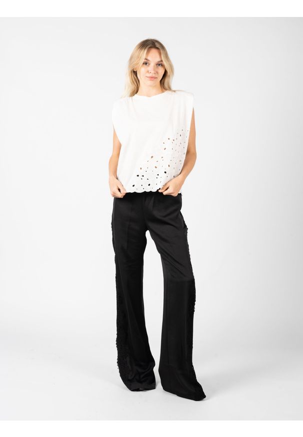 Pinko T-shirt "Acqua" | 1G17LH Y7YV | Kobieta | Biały. Kolor: biały. Materiał: bawełna. Wzór: ażurowy