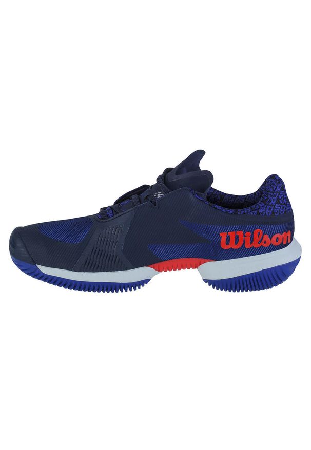 Buty do tenisa męskie, Wilson Kaos Swift 1.5. Zapięcie: sznurówki. Kolor: niebieski. Materiał: guma, materiał, tkanina. Szerokość cholewki: normalna. Sport: tenis