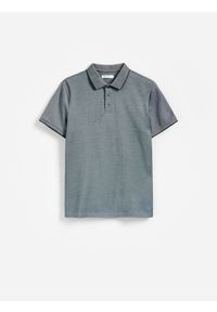 Reserved - Koszulka polo slim - ciemnozielony. Typ kołnierza: polo. Kolor: zielony. Materiał: bawełna, dzianina #1
