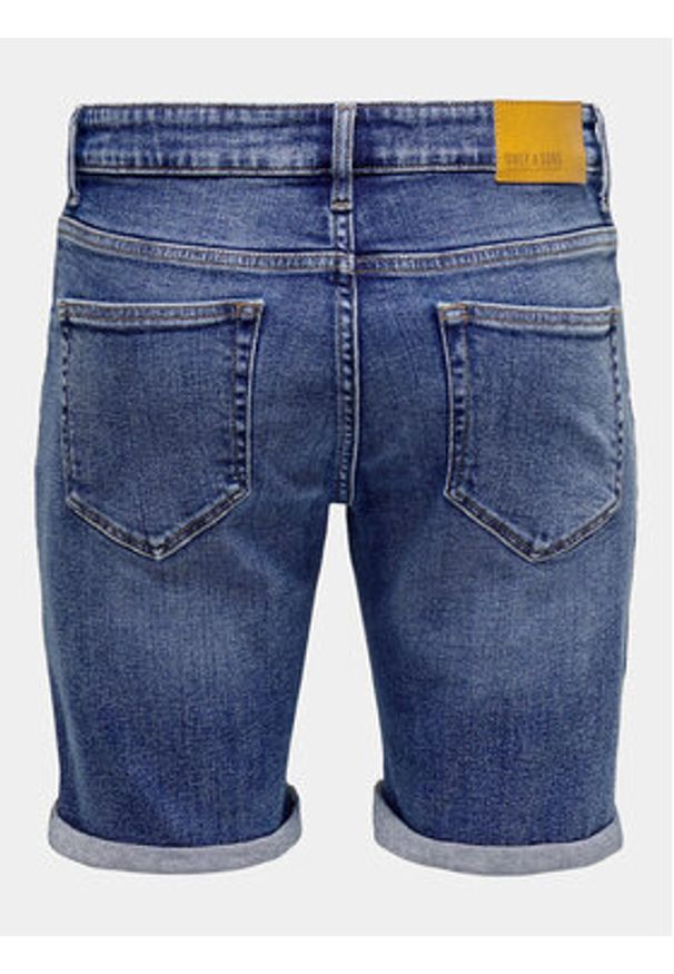 Only & Sons Szorty jeansowe Ply 22028773 Niebieski Slim Fit. Kolor: niebieski. Materiał: bawełna