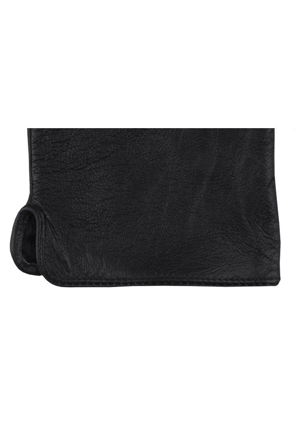 His Story - Czarne Męskie Skórzane Rękawiczki, Skóra Bydlęca -HIS STORY- Eleganckie, Jesienno-Zimowe, Ocieplane. Kolor: czarny. Materiał: skóra. Sezon: zima, jesień. Styl: elegancki