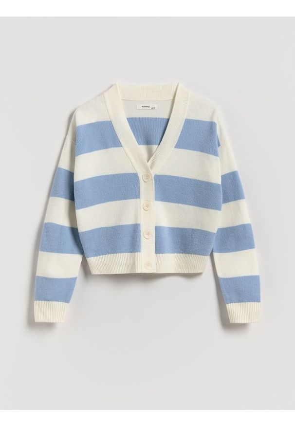 Reserved - Rozpinany kardigan z wiskozą - jasnoniebieski. Kolor: niebieski. Materiał: wiskoza