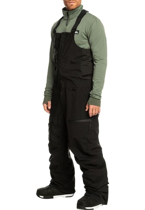 Spodnie narciarskie męskie Quiksilver Utility Snow Bib. Kolor: czarny. Materiał: poliester. Sport: narciarstwo