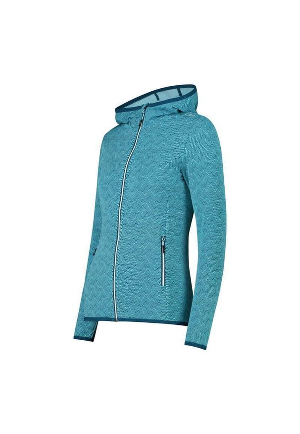 Polar z kapturem dla kobiet CMP. Typ kołnierza: kaptur. Kolor: niebieski. Materiał: polar. Sport: turystyka piesza