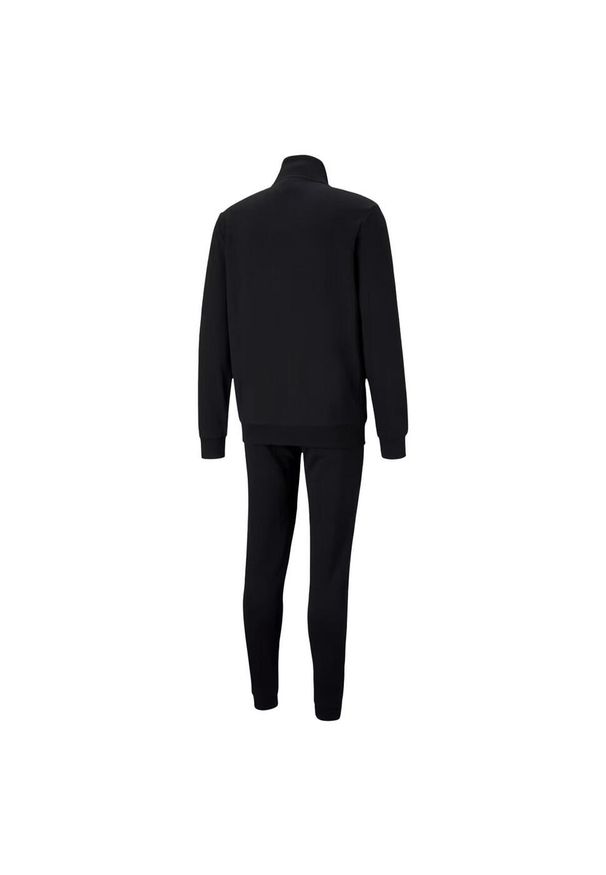 Puma - Dres Męski Gładki. Kolor: czarny. Materiał: dresówka. Wzór: gładki