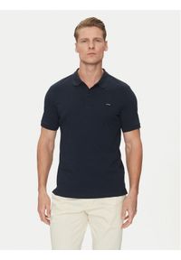 Calvin Klein Polo K10K111196 Granatowy Slim Fit. Typ kołnierza: polo. Kolor: niebieski. Materiał: bawełna