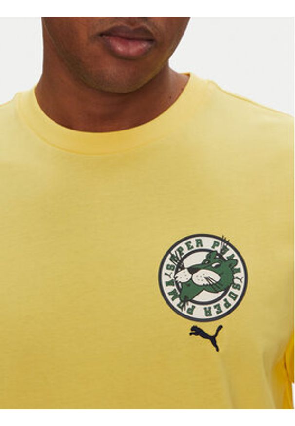 Puma T-Shirt Graphics Super 629639 Żółty Relaxed Fit. Kolor: żółty. Materiał: bawełna