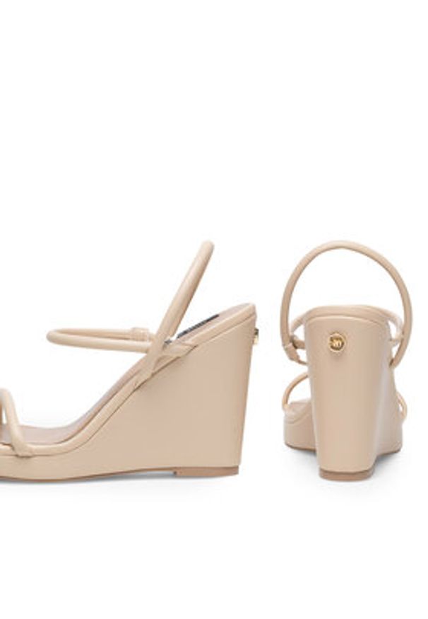 Nine West Sandały WFA2624-1 Beżowy. Kolor: beżowy. Materiał: skóra, syntetyk