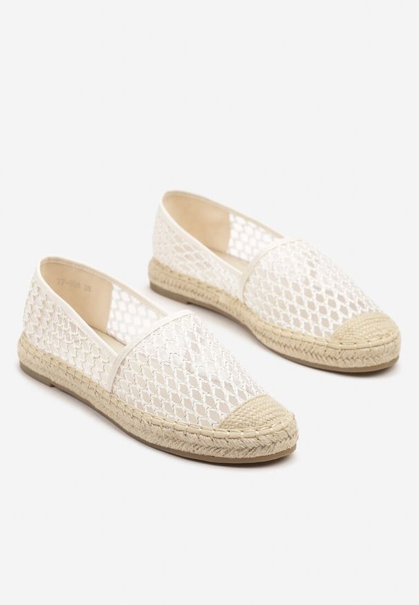Renee - Beżowe Espadryle z Siateczkową Cholewką i Plecionką Lillevi. Okazja: na co dzień. Kolor: beżowy. Materiał: jeans. Szerokość cholewki: normalna. Styl: elegancki, casual