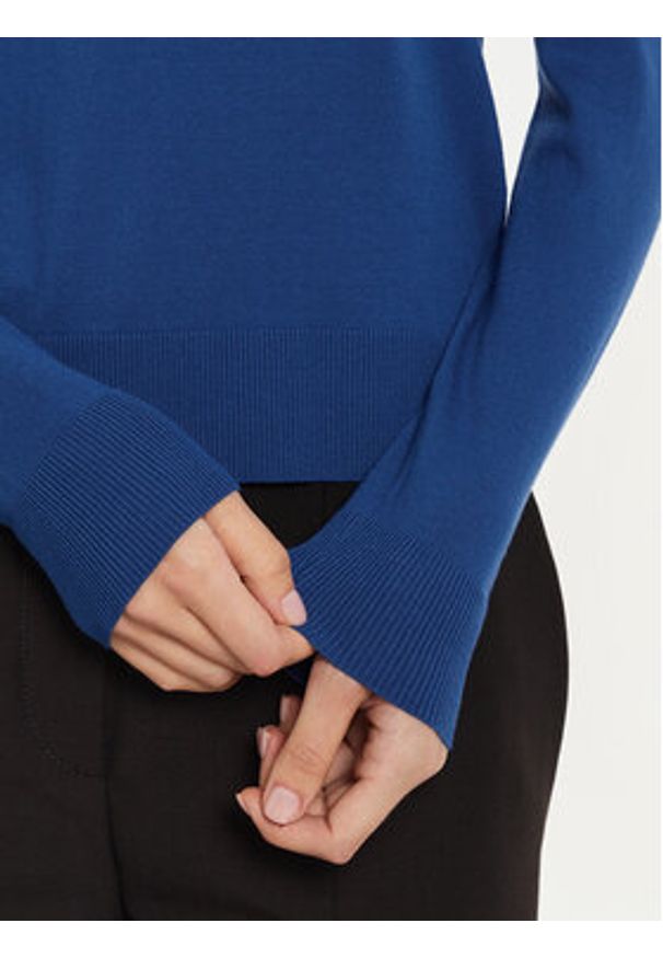 Sisley Sweter 17Q3M100F Niebieski Regular Fit. Kolor: niebieski. Materiał: wiskoza